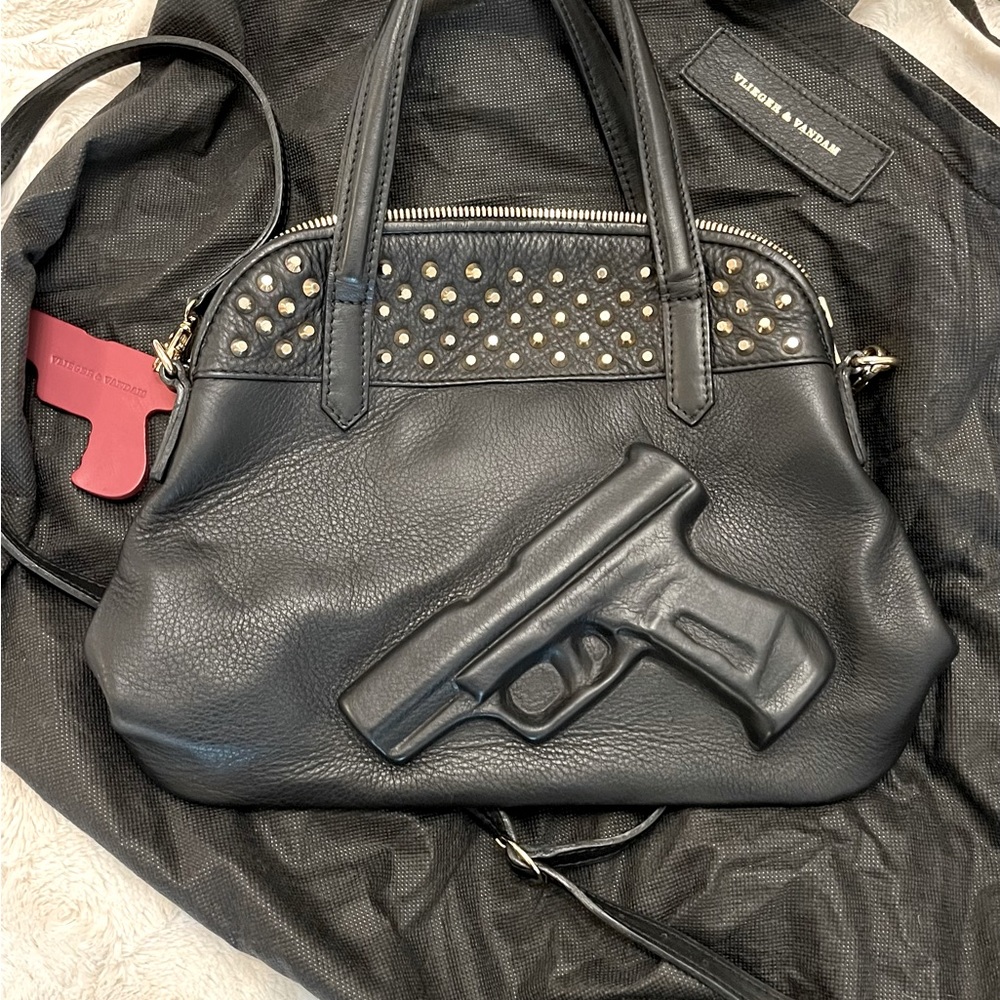 Vlieger & Vandam Gold Studded Guardian Angel Bag Like New